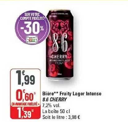 Bière** Fruity Lager Intense 8.6 CHERRY