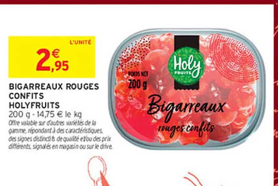 BIGARREAUX ROUGES CONFITS HOLYFRUITS 200 g