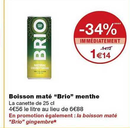 Boisson maté “Brio” menthe