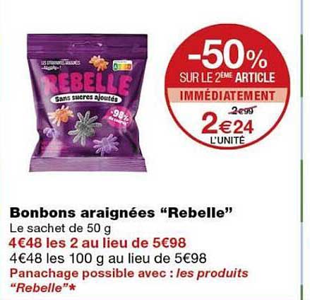 Bonbons araignées “Rebelle”