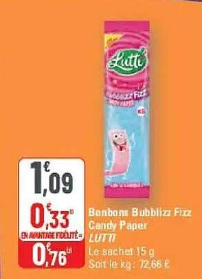 Bonbons Bubblizz Fizz Candy Paper Lutti