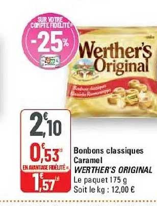 Bonbons classiques Caramel WERTHER'S ORIGINAL
