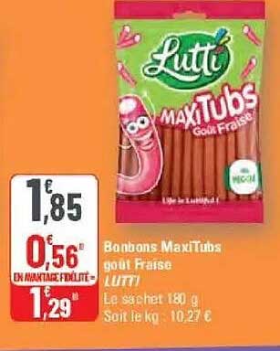 Bonbons MaxiTubs goût Fraise LUTTI