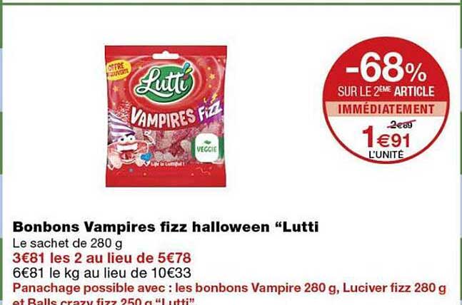 Bonbons Vampires fizz halloween “Lutti