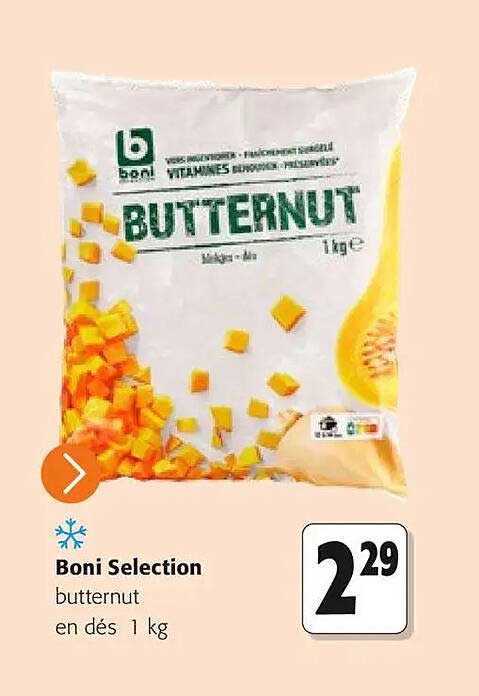 Boni Selection butternut en dés 1 kg