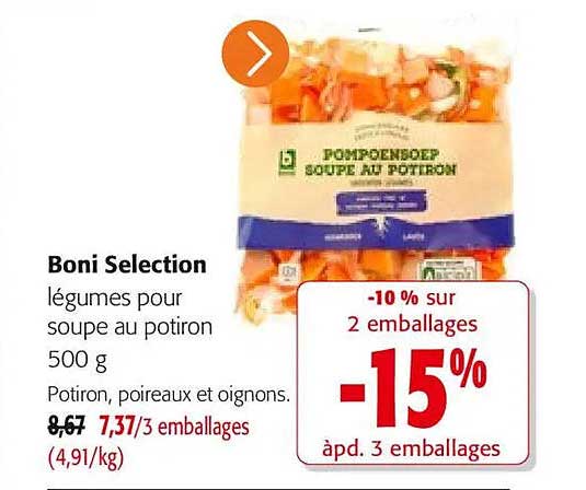 Boni Selection légumes pour soupe au potiron 500 g