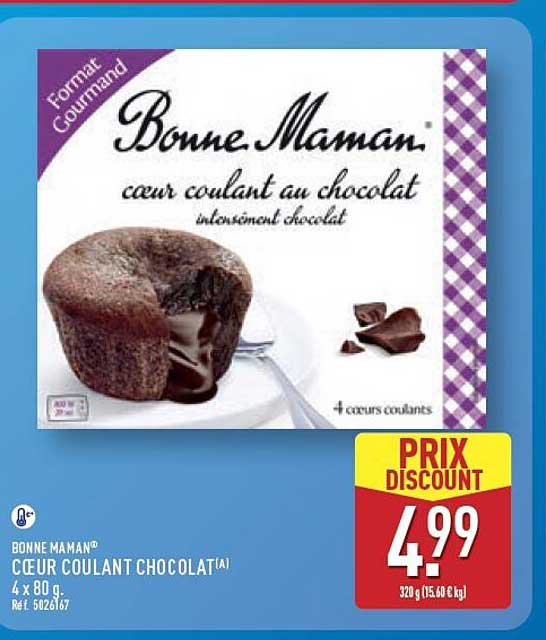 Bonne Maman® CŒUR COULANT CHOCOLAT(A) 4 x 80 g.