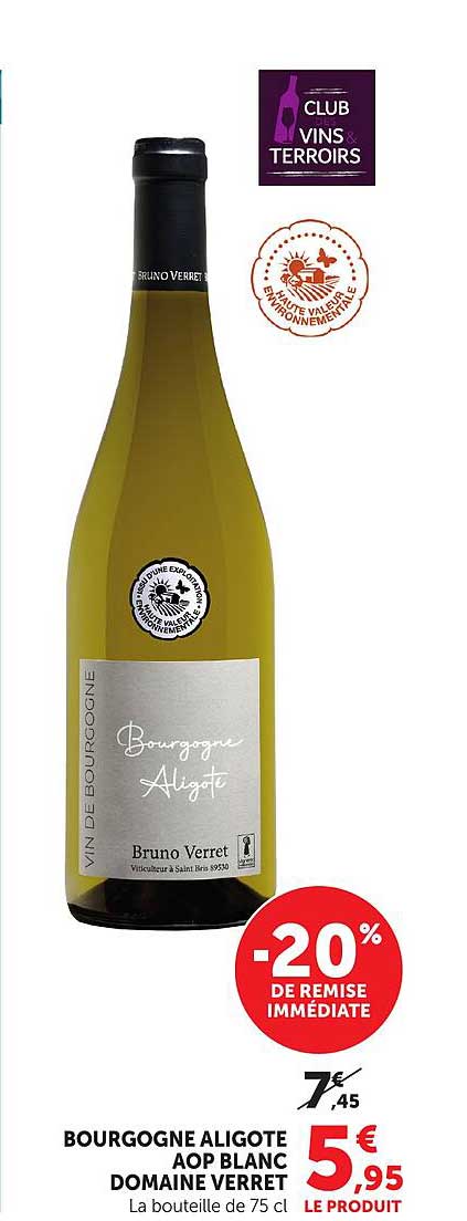 BOURGOGNE ALIGOTE AOP BLANC DOMAINE VERRET