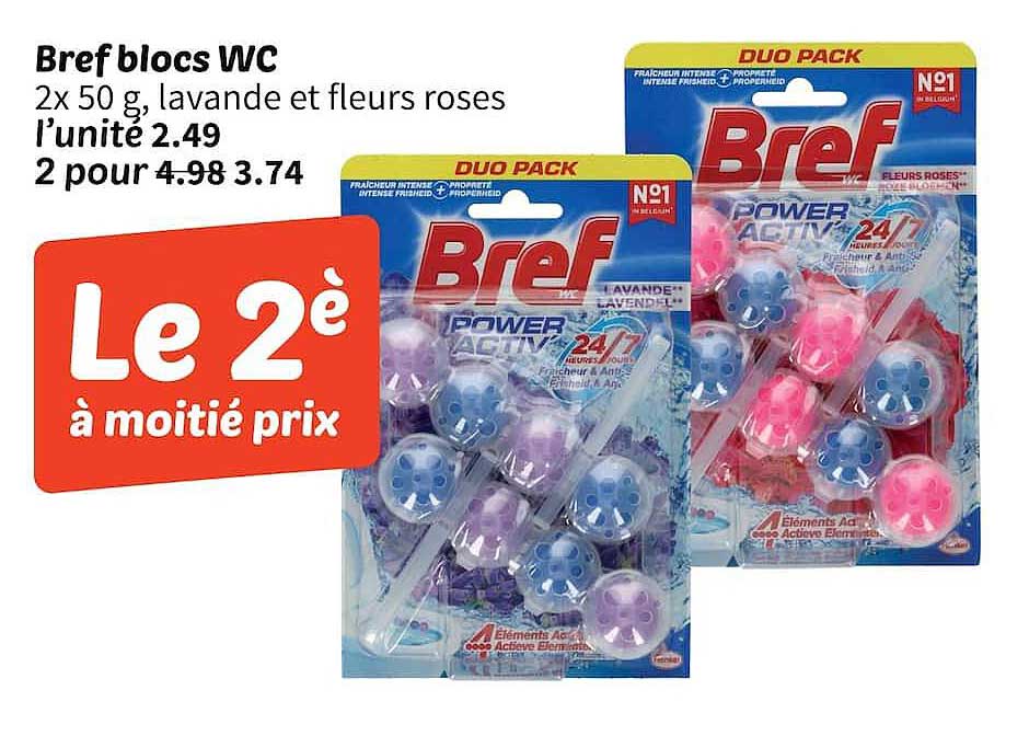 Bref blocs WC 2x 50 g, lavande et fleurs roses