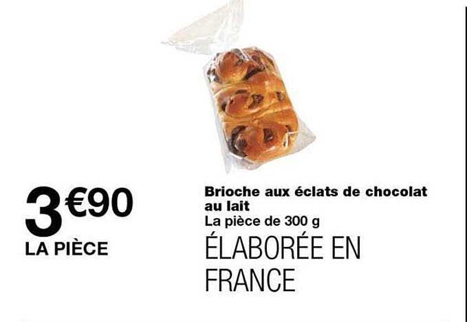 Brioche aux éclats de chocolat au lait