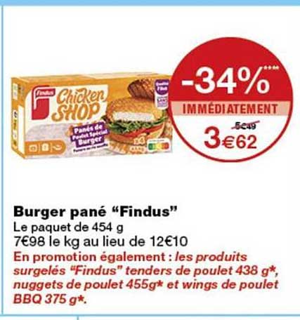 Burger pané “Findus”