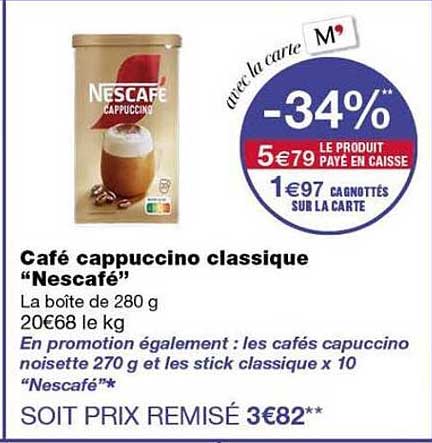 Café cappuccino classique “Nescafé”