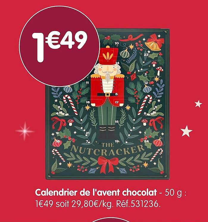 Calendrier de l'avent chocolat - 50 g :