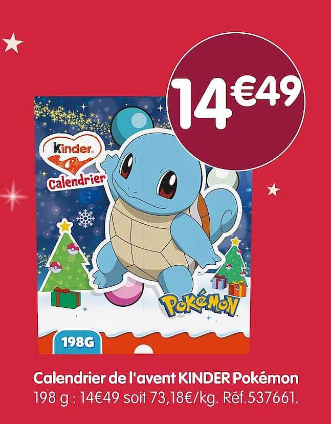 Calendrier de l'avent KINDER Pokémon