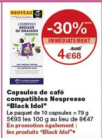 Capsules de café compatibles Nespresso “Black Idol”