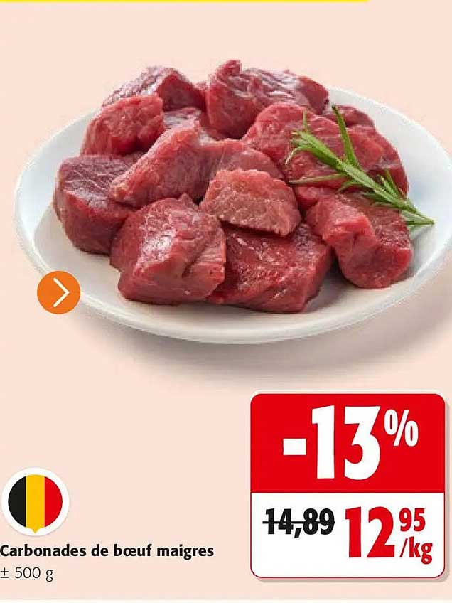 Carbonades de bœuf maigres