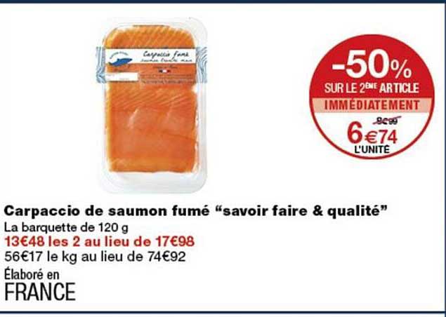 Carpaccio de saumon fumé “savoir faire & qualité”