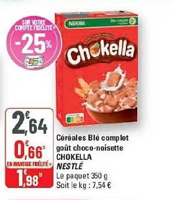 Céréales Blé complet goût choco-noisette CHOCELLA NESTLÉ