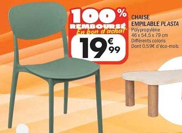 CHAISE EMPILABLE PLASTA