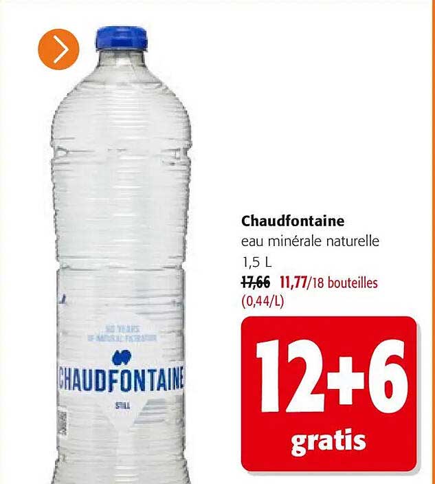 Chaudfontaine eau minérale naturelle 1,5 L 12+6 gratis