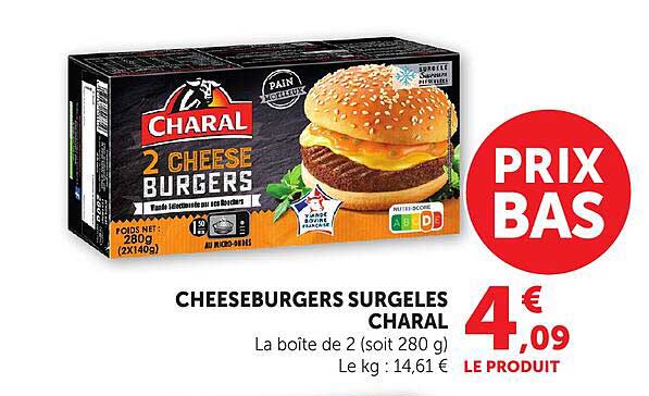 CHEESEBURGERS SURGELES CHARAL