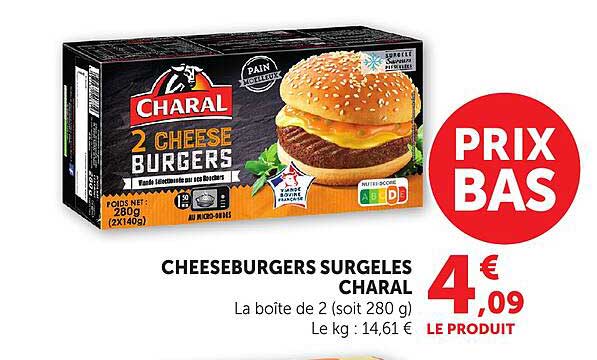 CHEESEBURGERS SURGELES CHARAL