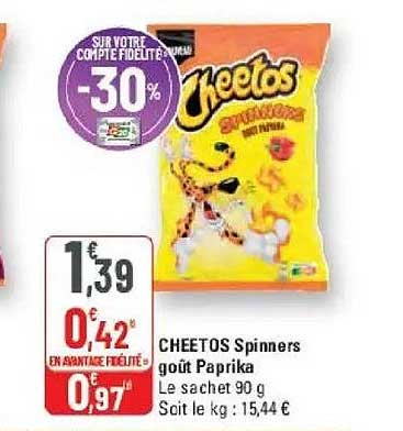 CHEETOS Spinners goût Paprika