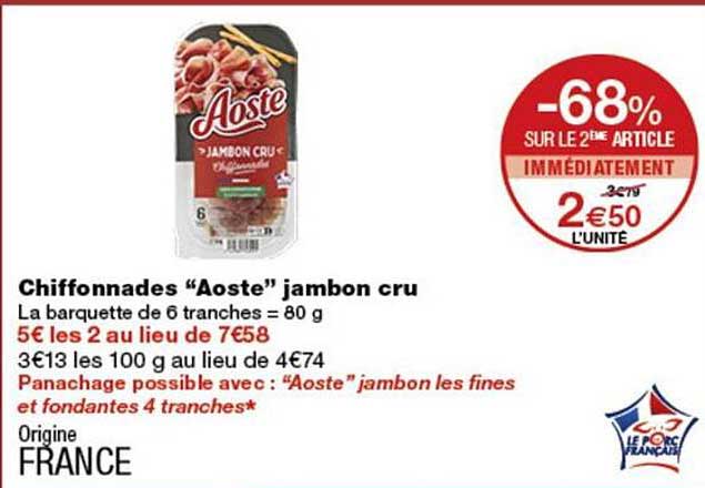 Chiffonnades “Aoste” jambon cru