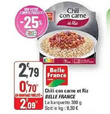 Chili con carne et Riz