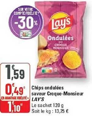 Chips ondulées saveur Croque-Monsieur LAY'S