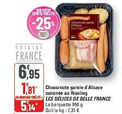Choucroute garnie d'Alsace cuisinée au Riesling LES DELICES DE BELLE FRANCE
