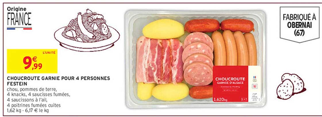 CHOUCROUTE GARNIE POUR 4 PERSONNES FESTEIN