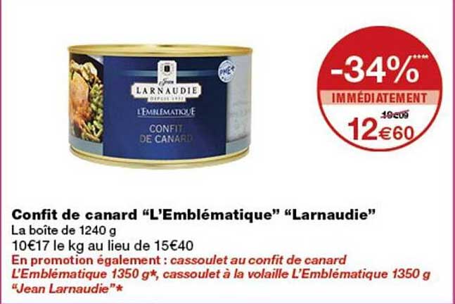 Confit de canard “L'Emblématique” “Larnaudie”