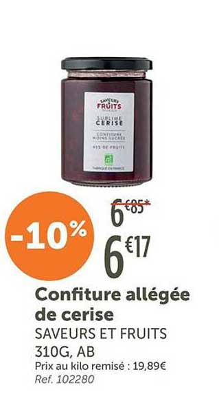 Confiture allégée de cerise