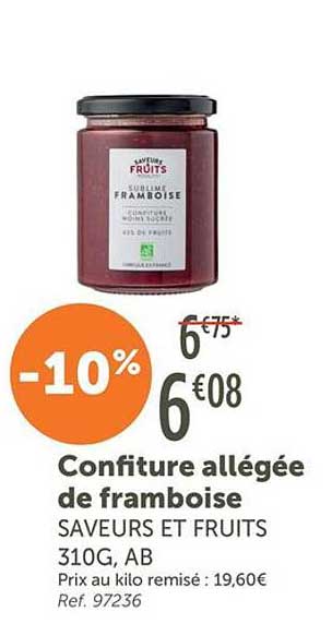 Confiture allégée de framboise