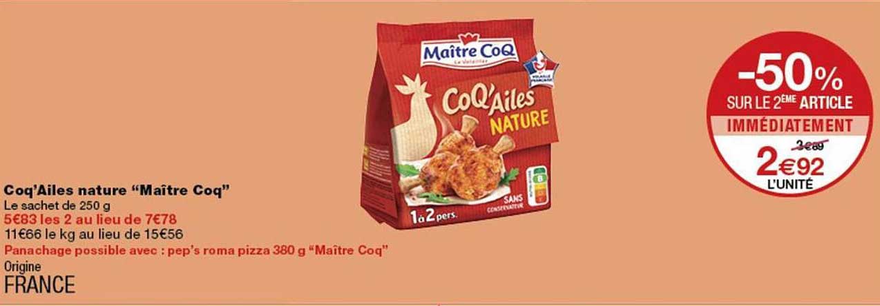 Coq'Ailes nature “Maître Coq”