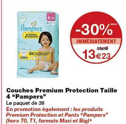 Couches Premium Protection Taille 4 “Pampers”