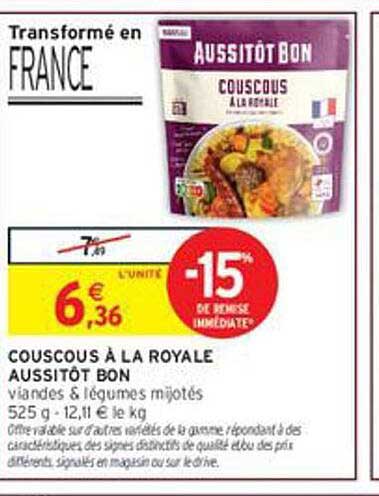 COUSCOUS À LA ROYALE AUSSI TÔT BON