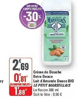 Crème de Douche Extra Douce Lait d’Amande Douce BIO LE PETIT MARSEILLAIS
