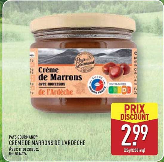CRÈME DE MARRONS DE L'ARDÈCHE Avec morceaux.