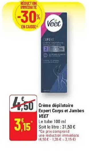 Crème dépilatoire Expert Corps et Jambes VEET