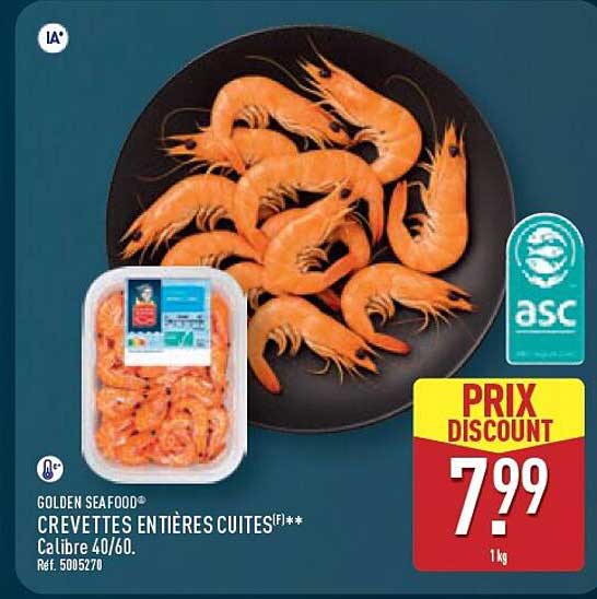 CREVETTES ENTIÈRES CUITES[F]**