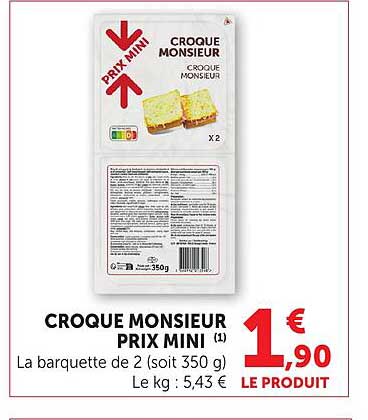 CROQUE MONSIEUR PRIX MINI