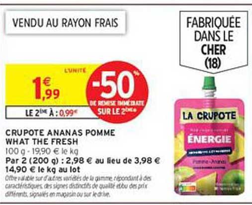 CRUPOTE ANANAS POMME WHAT THE FRESH