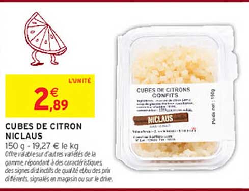 CUBES DE CITRON NICLAUS