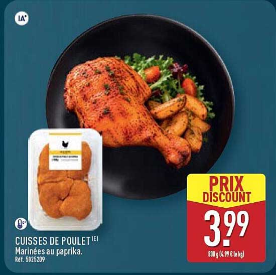 CUISSES DE POULET (E) Marinées au paprika. Réf. 5025209