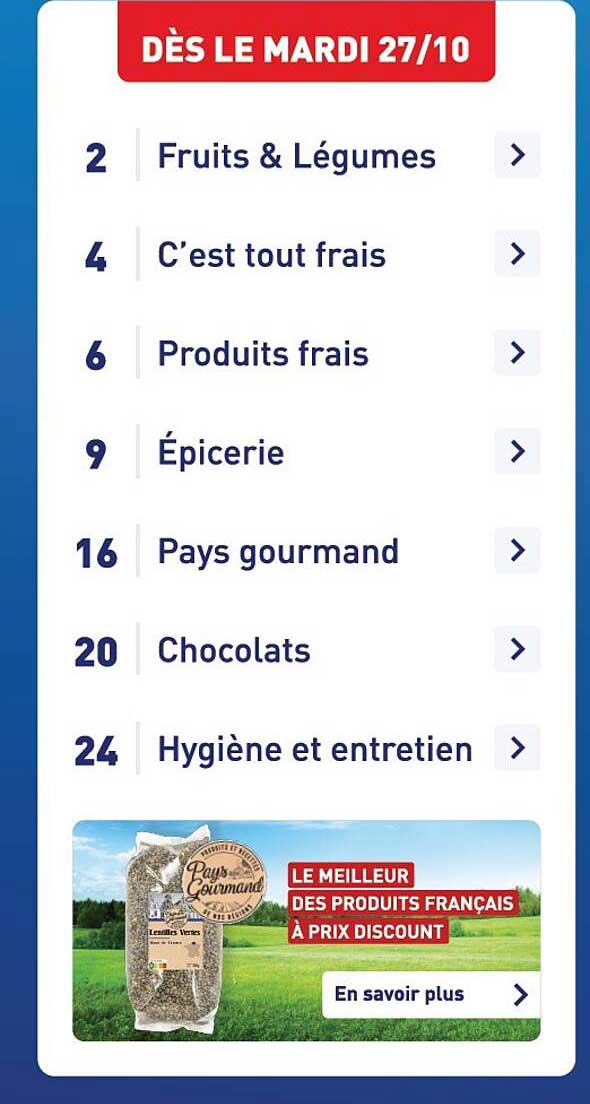 DÈS LE MARDI 27/10