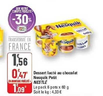 Dessert lacté au chocolat Nesquik Petit NESTLÉ