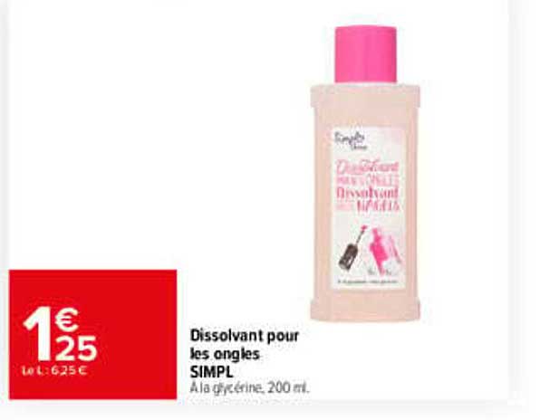 Dissolvant pour les ongles SIMPL