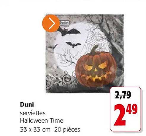 Duni serviettes Halloween Time 33 x 33 cm 20 pièces
